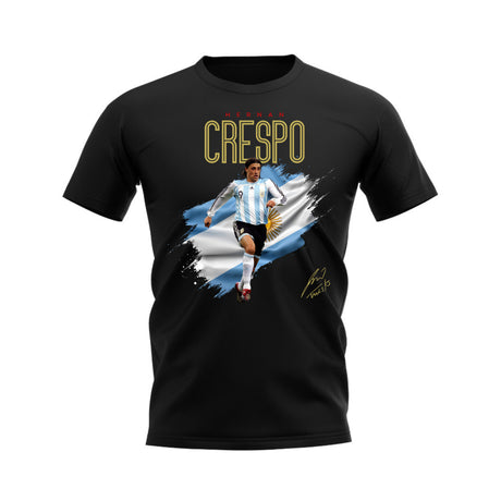 Hernan Crespo Argentina Flag T-Shirt (Black)_0