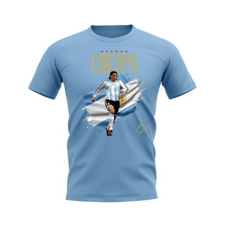 Hernan Crespo Argentina Flag T-Shirt (Sky Blue)_0