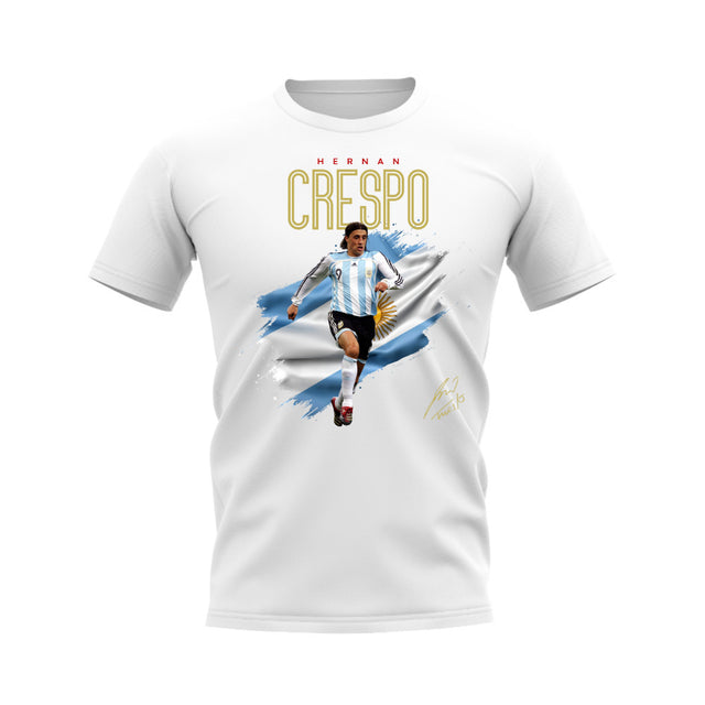 Hernan Crespo Argentina Flag T-Shirt (White)_0