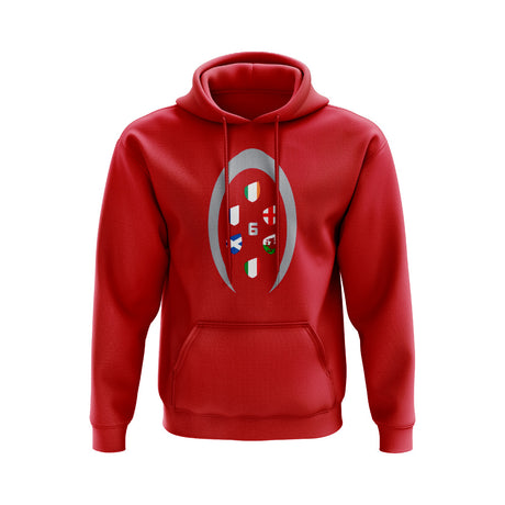 Six Nations Rugby Shield Hoody (Red)_0