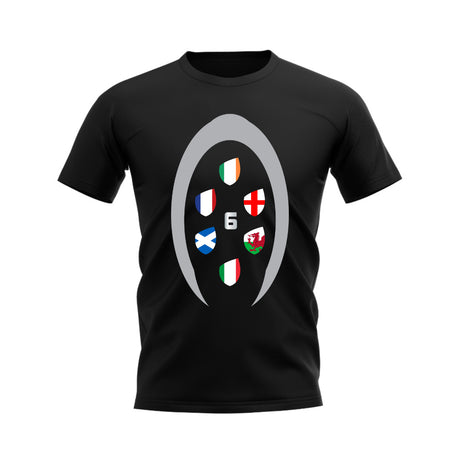 Six Nations Rugby Shield T-Shirt (Black)_0