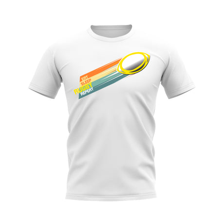 Eat Sleep Rugby Repeat T-Shirt (White/Yellow)_0