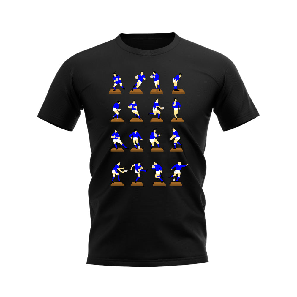 Blue Rugby Figurine T-Shirt (Black)_0