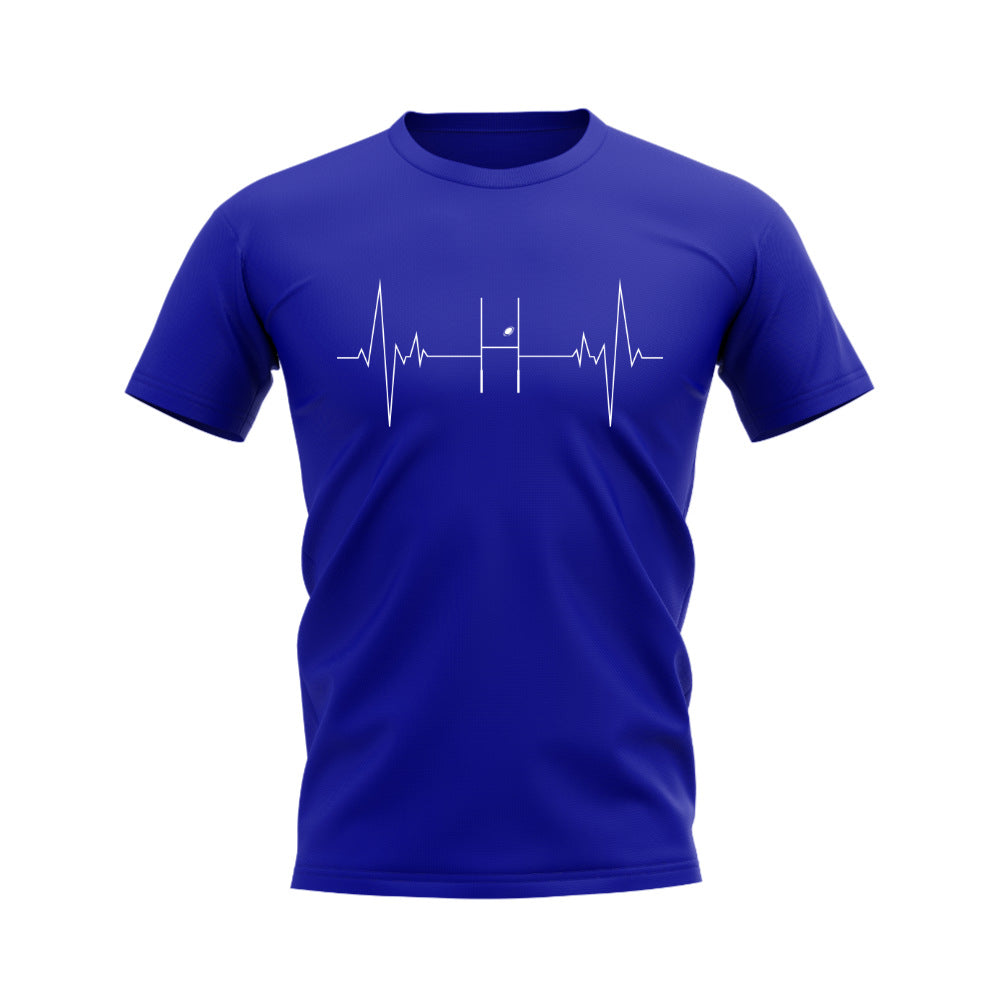 Rugby Heartbeat T-Shirt (Blue)_0