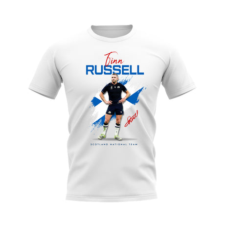 Finn Russell Scotland Rugby T-Shirt (White)_0