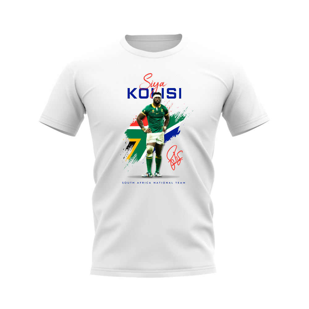 Siya Kolisi South Africa Rugby T-Shirt (White)_0