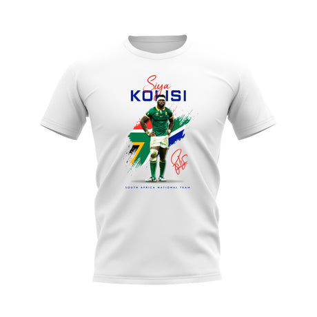 Siya Kolisi South Africa Rugby T-Shirt (White)_0