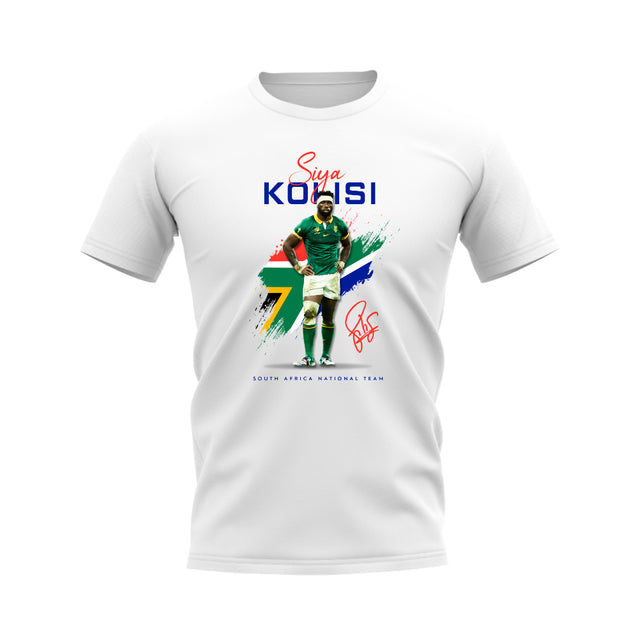 Siya Kolisi South Africa Rugby T-Shirt (White)_0