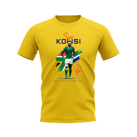 Siya Kolisi South Africa Rugby T-Shirt (Yellow)_0