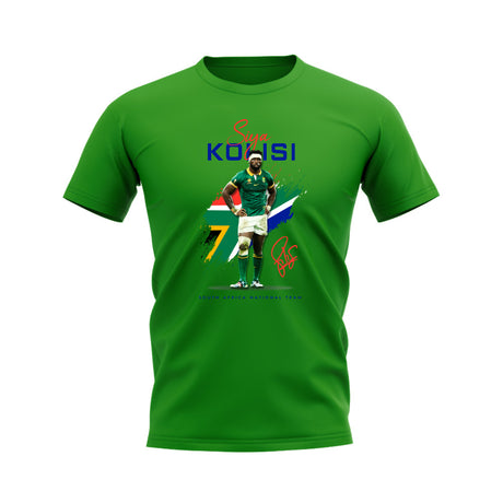 Siya Kolisi South Africa Rugby T-Shirt (Green)_0