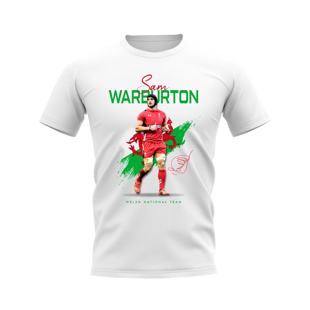 Sam Warburton Wales Rugby T-Shirt (White)_0