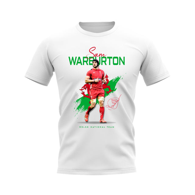 Sam Warburton Wales Rugby T-Shirt (White)_0