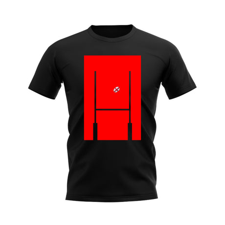 England Rugby Posts T-Shirt (Black)_0