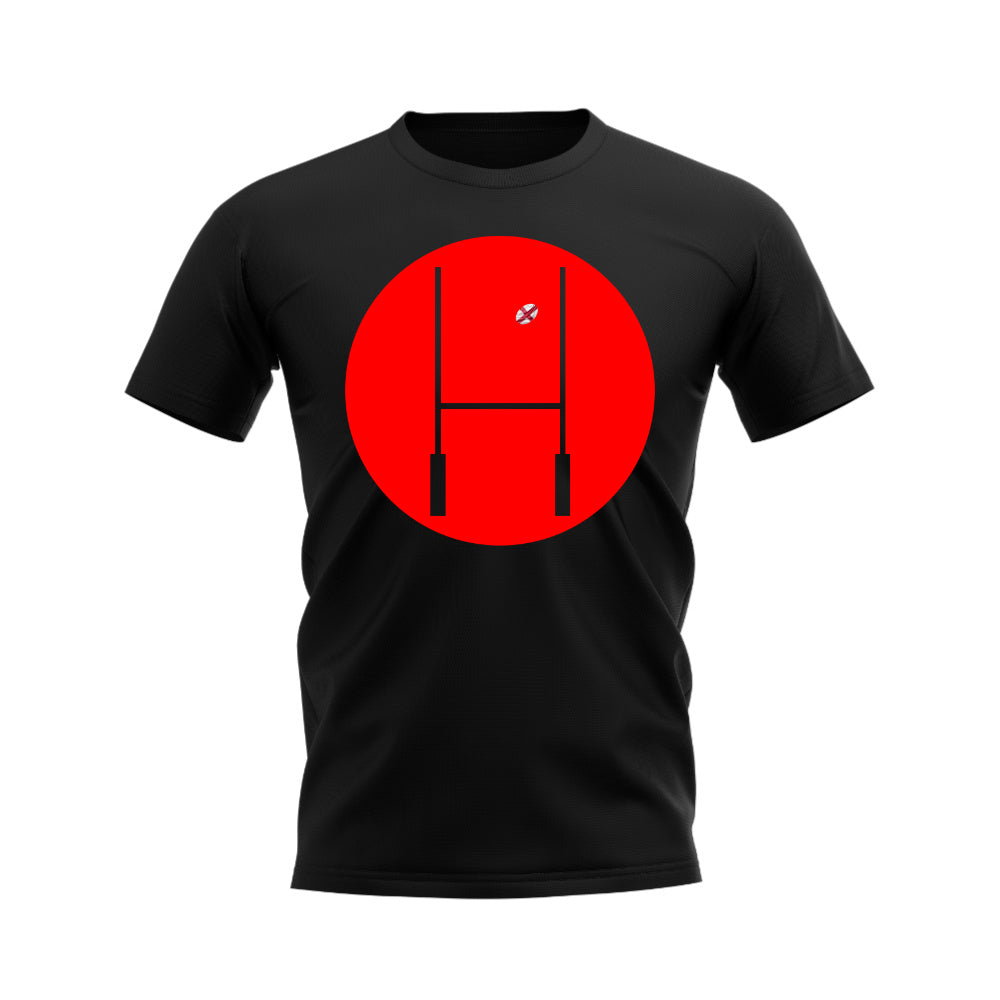 England Rugby Posts Circle T-Shirt (Black)_0
