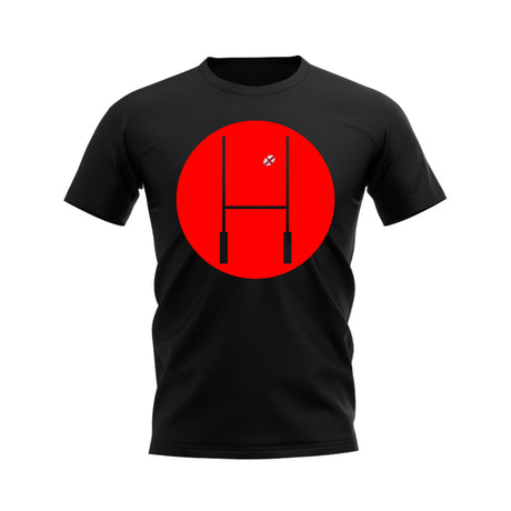 England Rugby Posts Circle T-Shirt (Black)_0