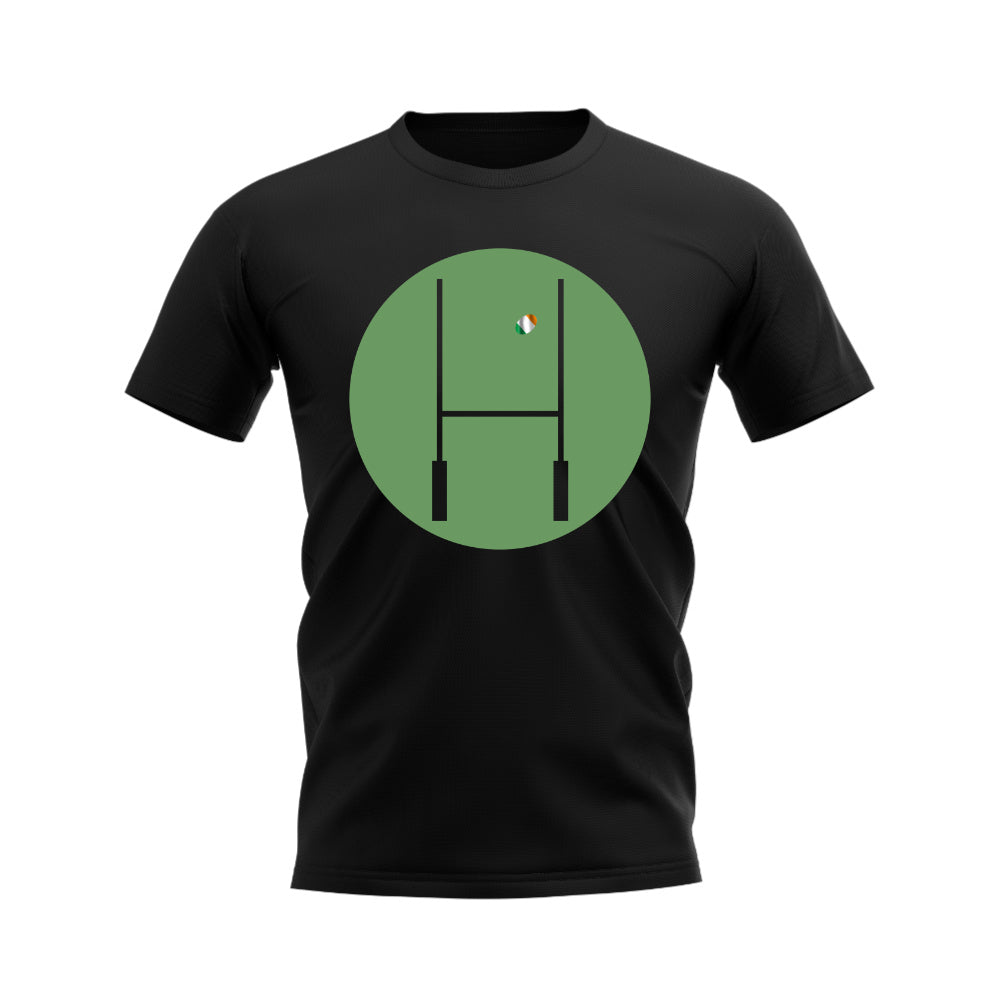 Ireland Rugby Posts Circle T-Shirt (Black)_0