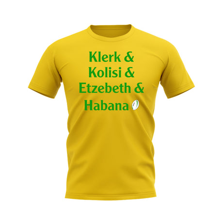Klerk, Kolisi, Etzebeth, Habana Springboks Rugby T-Shirt (Yellow)_0