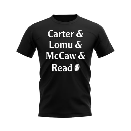Carter, Lomu, McCaw, Read All Blacks Rugby T-Shirt (Black)_0