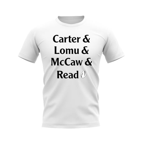 Carter, Lomu, McCaw, Read All Blacks Rugby T-Shirt (White)_0