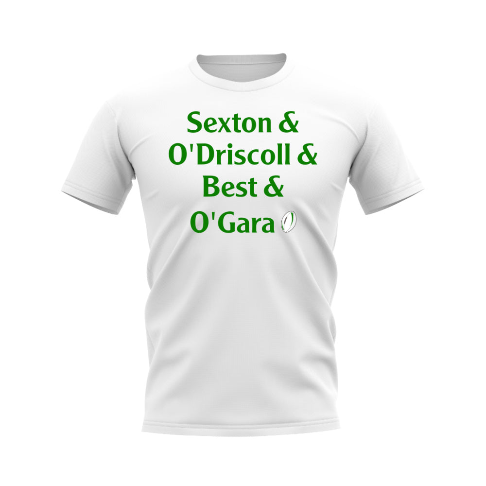 Sexton, O\'Driscoll, Best, O\'Gara Ireland Rugby T-Shirt (White)_0