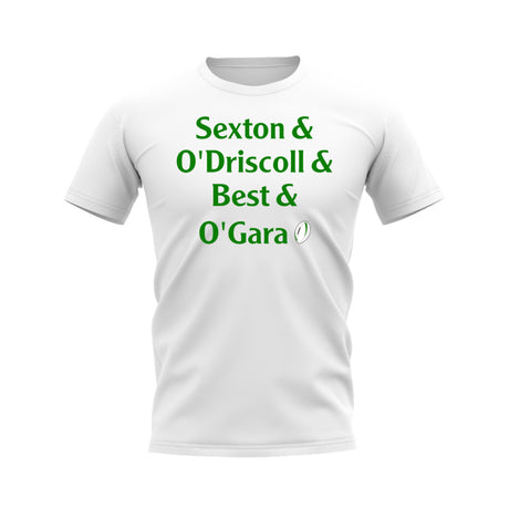 Sexton, O\'Driscoll, Best, O\'Gara Ireland Rugby T-Shirt (White)_0