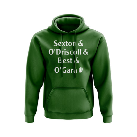 Sexton, O\'Driscoll, Best,  O\'Gara Ireland Rugby Hoody (Green)_0