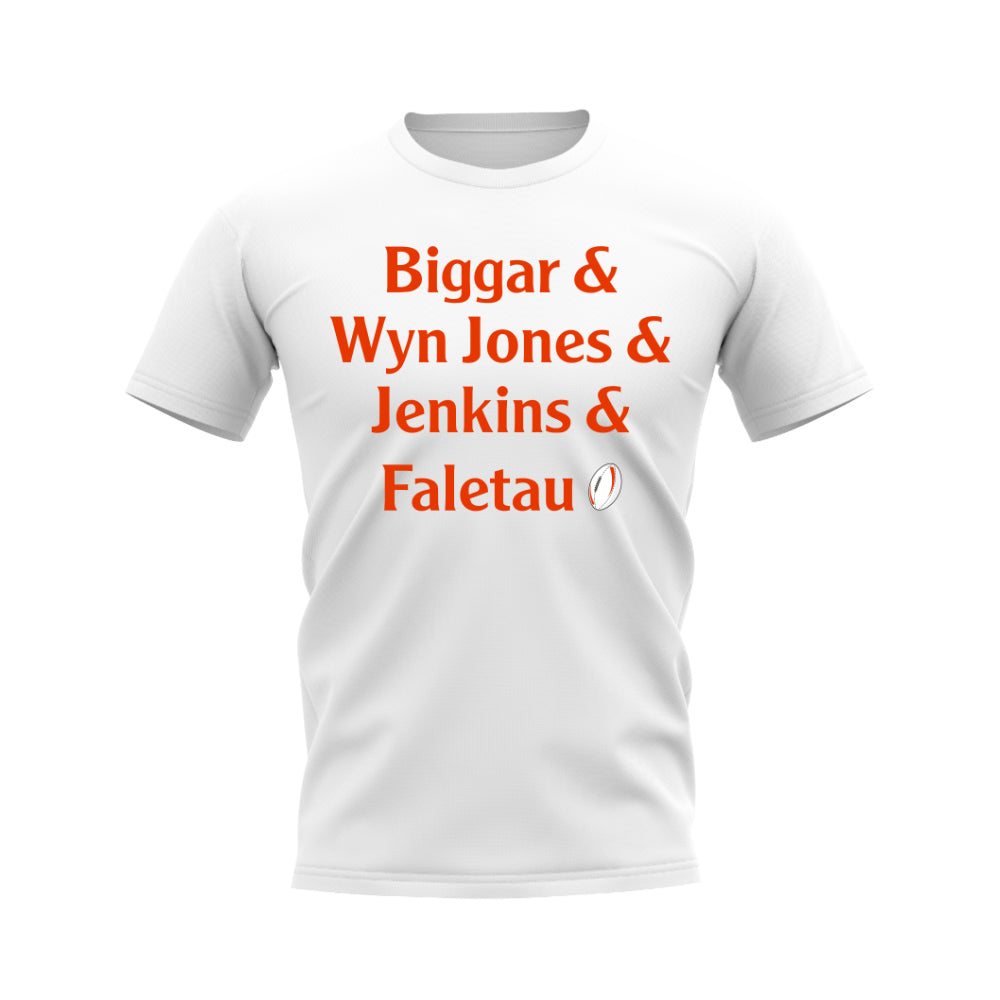 Biggar, Wyn Jones, Jenkins, Faletau Wales Rugby T-Shirt (White)_0