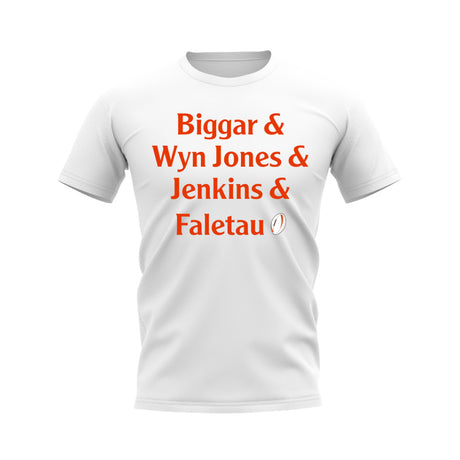 Biggar, Wyn Jones, Jenkins, Faletau Wales Rugby T-Shirt (White)_0