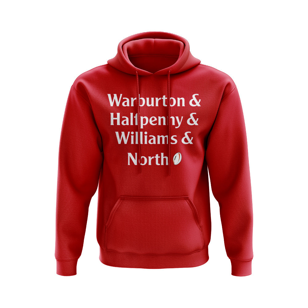 Warburton, Halfpenny, Williams, North Wales Rugby Hoody (Red)_0