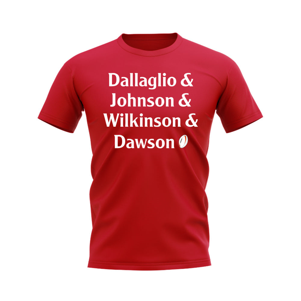 Dallaglio, Johnson, Wilkinson, Dawson England Rugby T-shirt (Red)_0