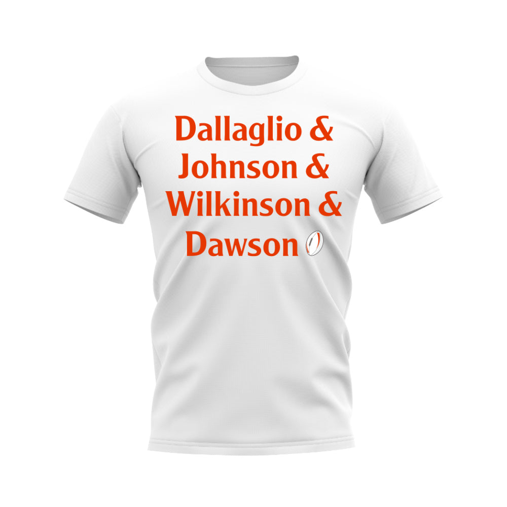 Dallaglio, Johnson, Wilkinson, Dawson England Rugby T-shirt (White)_0