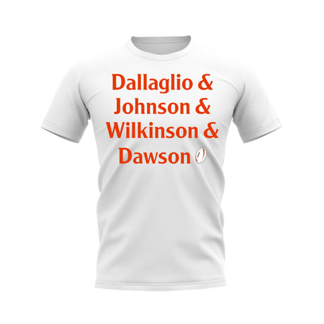 Dallaglio, Johnson, Wilkinson, Dawson England Rugby T-shirt (White)_0