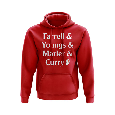 Farrell, Youngs, Marler, Curry England Rugby Hoody (Red)_0