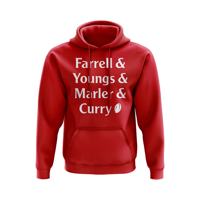 Farrell, Youngs, Marler, Curry England Rugby Hoody (Red)_0