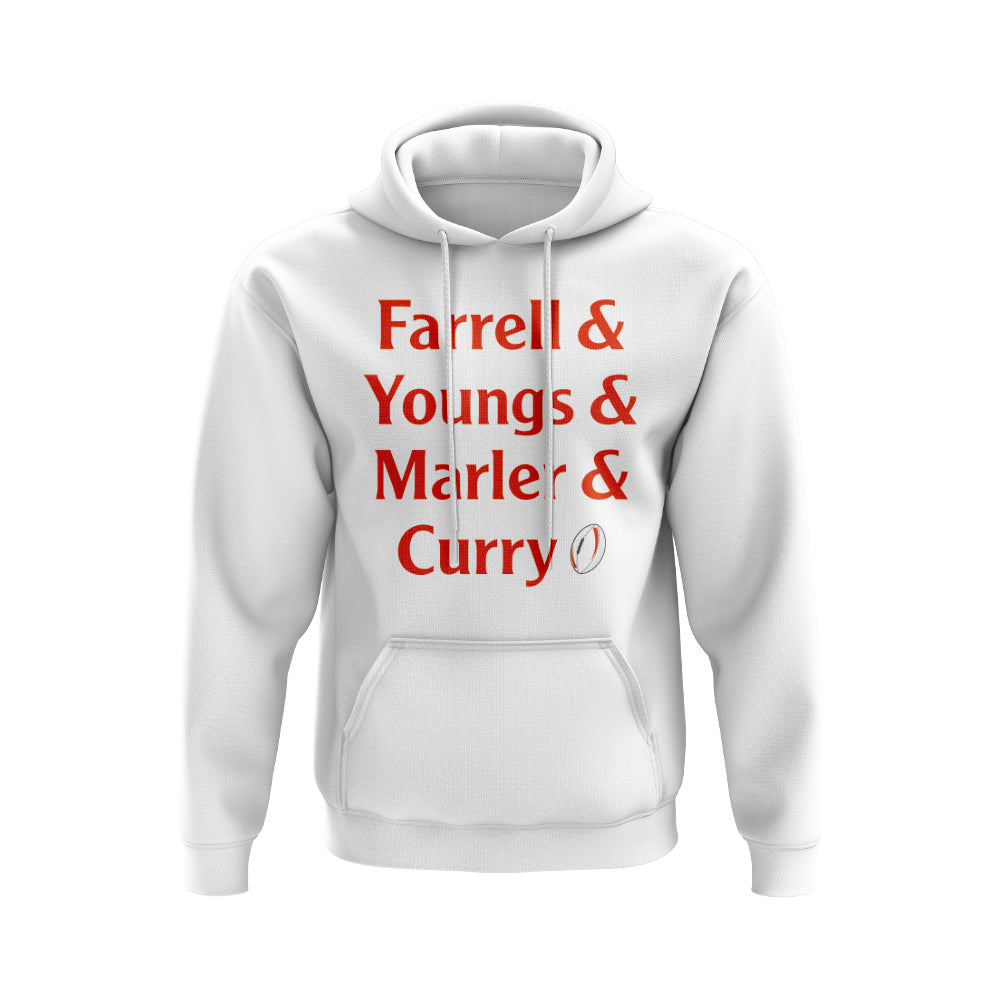 Farrell, Youngs, Marler, Curry England Rugby Hoody (White)_0