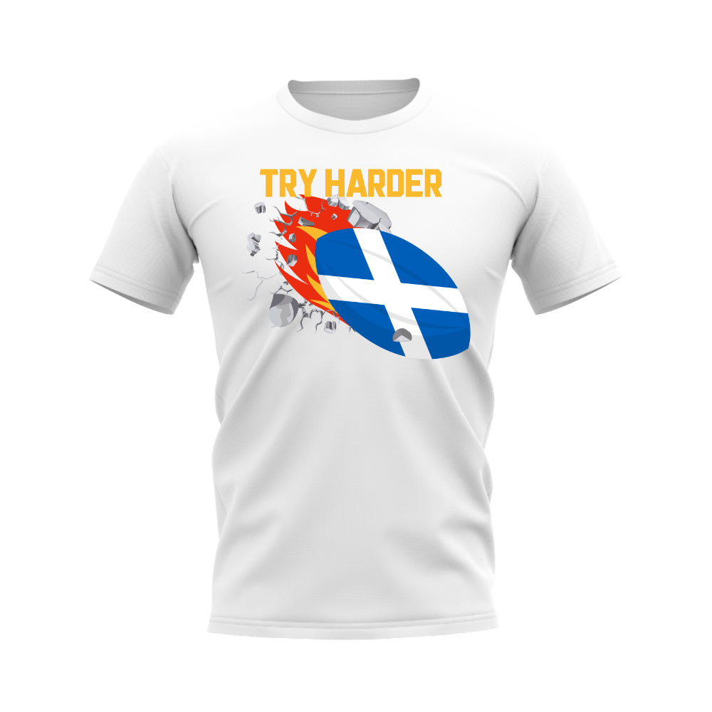 Scotland Try Harder Rugby T-Shirt (White)_0