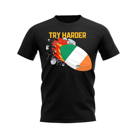 Ireland Try Harder Rugby T-Shirt (Black)_0