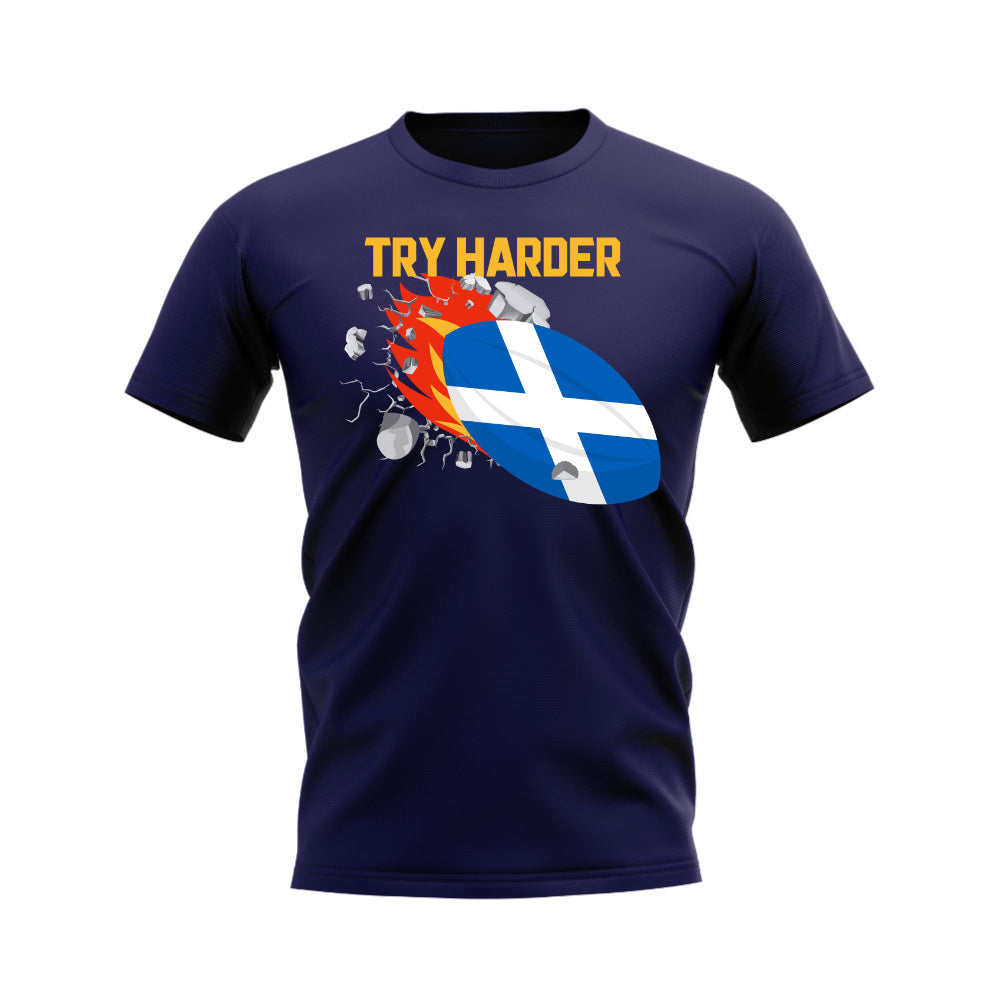 Scotland Try Harder Rugby T-Shirt  (Navy)_0