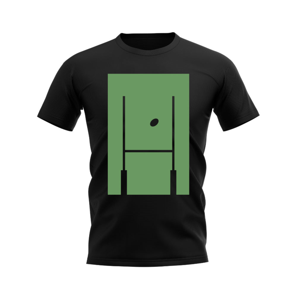 Between The Posts Green Logo Rugby T-Shirt (Black)_0