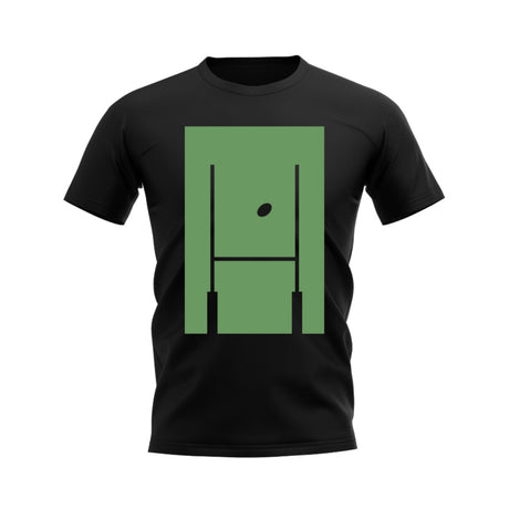 Between The Posts Green Logo Rugby T-Shirt (Black)_0