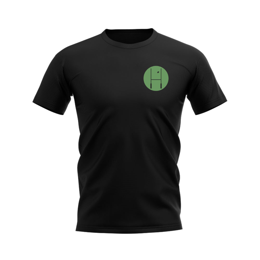 Between The Posts Green Badge Rugby T-Shirt (Black)_0