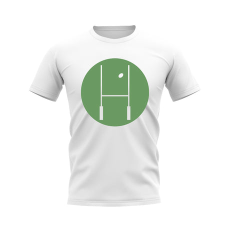 Between The Posts Green Circle Rugby T-Shirt (White)_0