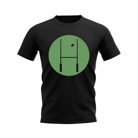 Between The Posts Green Circle Rugby T-Shirt (Black)_0