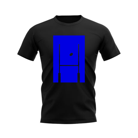Between The Posts Blue Logo Rugby T-Shirt (Black)_0