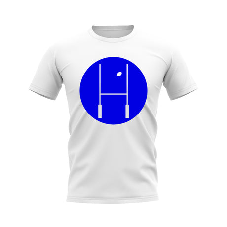 Between The Posts Blue Circle Rugby T-Shirt (White)_0