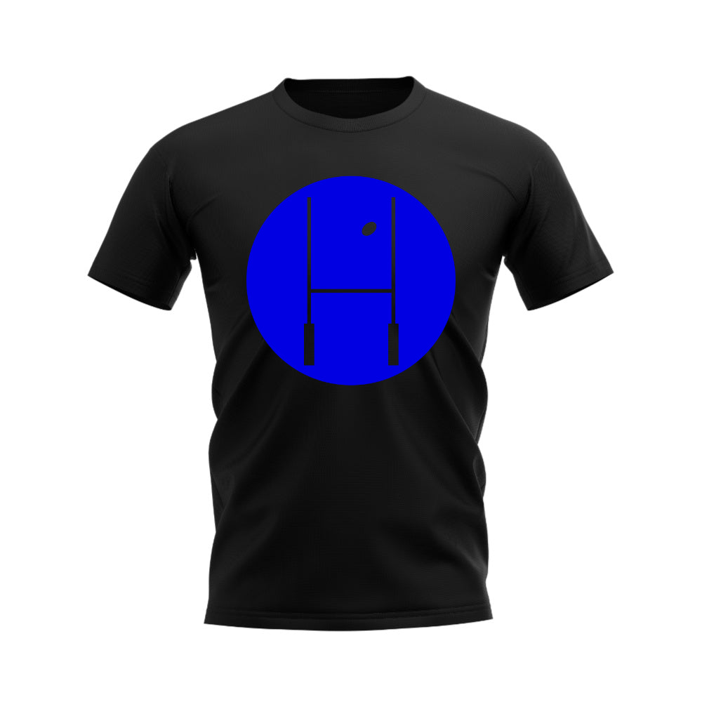 Between The Posts Blue Circle Rugby T-Shirt (Black)_0