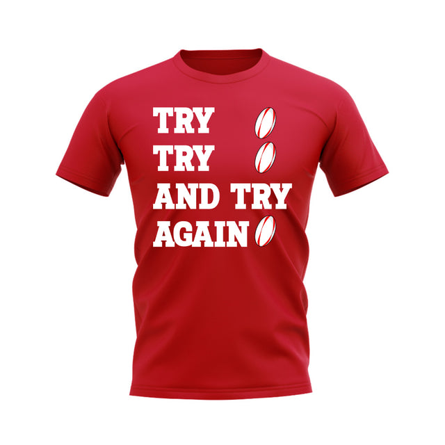 Try, Try & Try Again T-Shirt (Red)_0