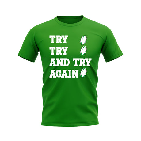 Try, Try & Try Again T-Shirt (Green)_0