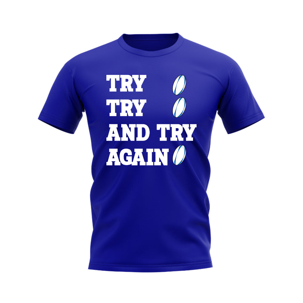 Try, Try & Try Again T-Shirt (Royal Blue)_0