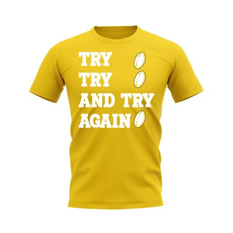 Try, Try & Try Again T-Shirt (Yellow)_0
